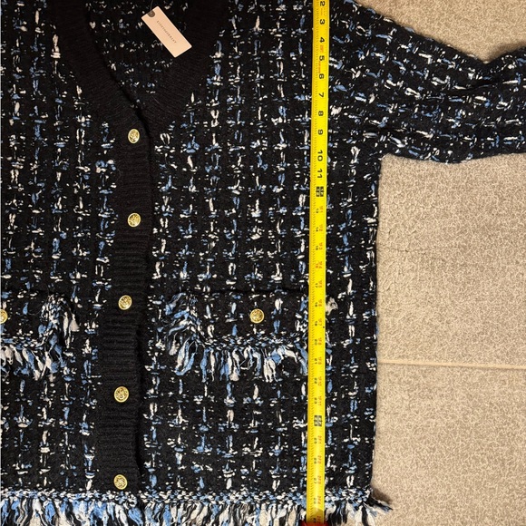Anthropologie Black and Blue Textured Cardigan - Picture 6 of 6